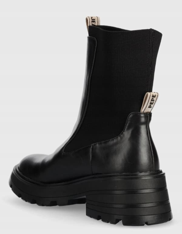 Pepe jeans dame sorte ankelstøvler, syntetisk læder, slip-on 38 AWE