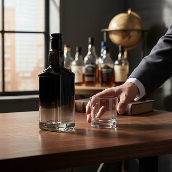 10x Daniel Glasflasker 500 ml ombre sort og transparent til vodka