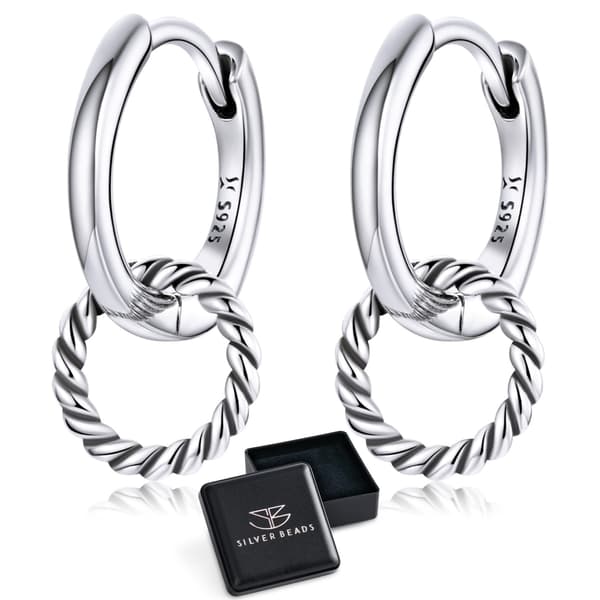 Silverörhängen med DUBBLA ringar och eleganta spännen i silver 925