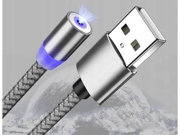 Magnetisk USB-kabel sølv (200) / 300 stk_A