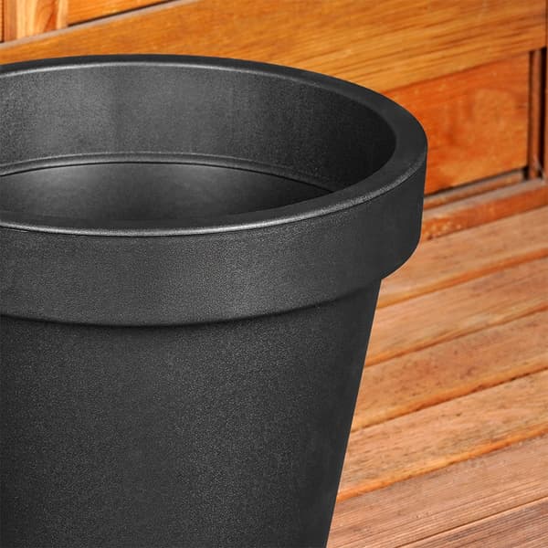 havepotte plast sort rund 29 cm