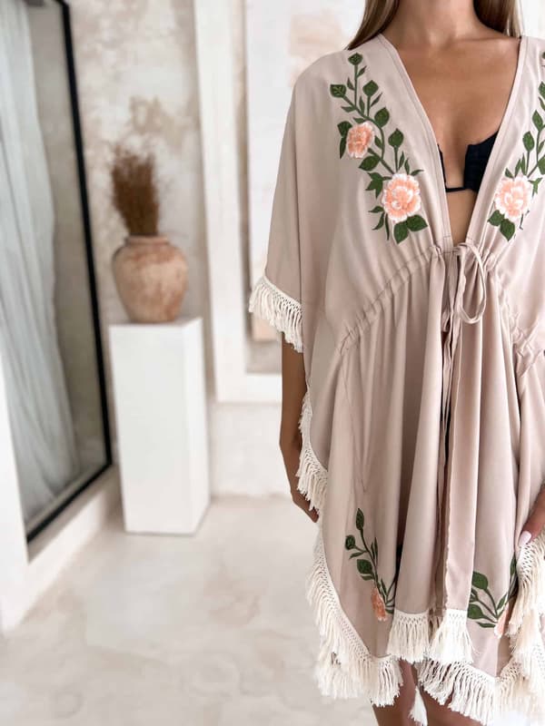 Strandbadd MIA Kort Beige