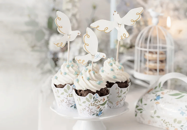 Cupcake-dekorationer - Duvor 14,5 cm 6 st.