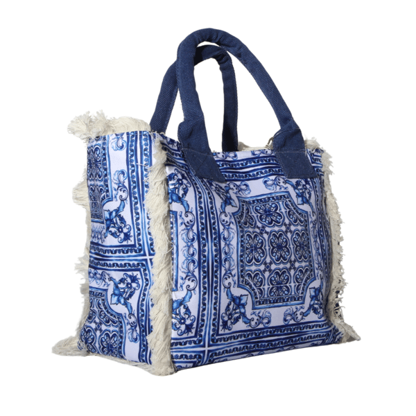 RANTAKASSI OSTOKSILLE BOHO Sininen Italia 27x24cm