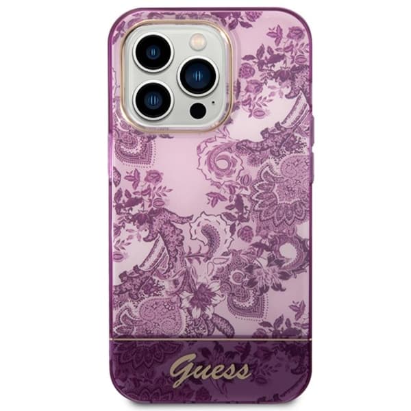 Guess Porslinskollektion – iPhone 14 Pro Max-skal (Fuchsia)