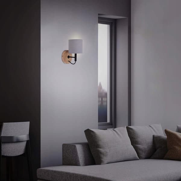 Vägglampa E14 Träskärm För Vardagsrum Sovrum Hall Kontor
