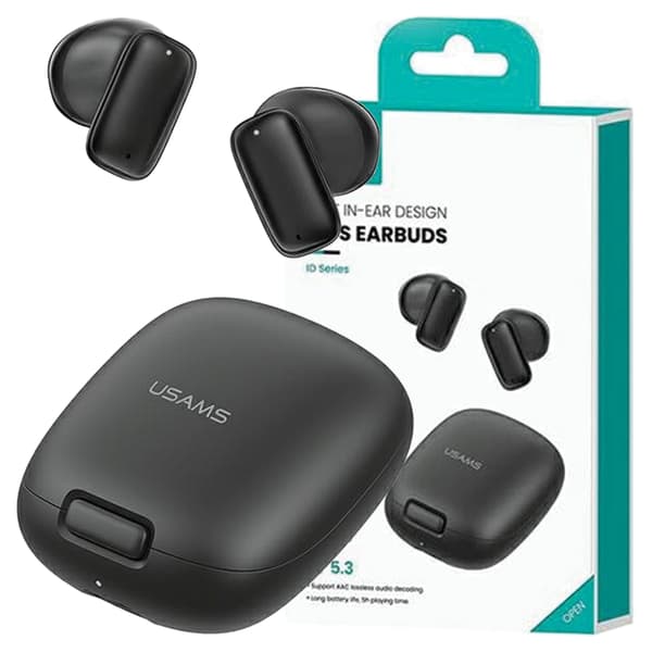 USAMS Bluetooth 5.3 TWSID-serien trådløse hovedtelefoner sorte BHUID01 (ID25)