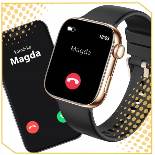 SMARTKLOCKA DAMKLOCKA SAMTALSMENY PL HÄLSA HD AMOLED 1,85" 4 ARMBAND