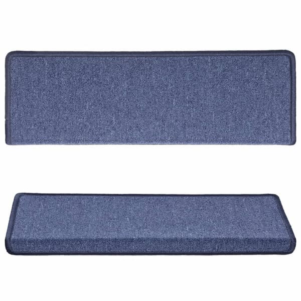 vidaXL Trappmattor 15 st 65x21x4 cm blå rektangulära kanter