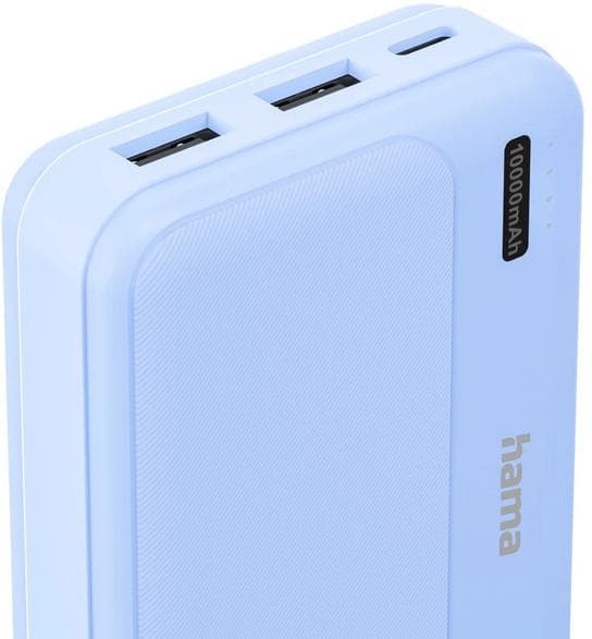HAMA Power Pack Pocket 10 Powerbank 10000 mAh 2x USB-A Blå