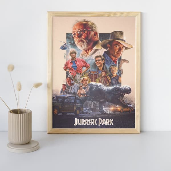 Målning med siffror med ram Jurassic Park 40x50 cm