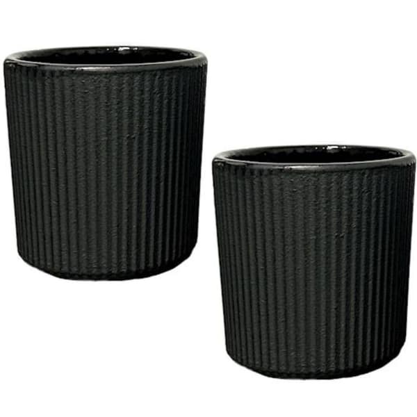 Sorte støbejernskopper, 2 stk. støbejerns urtetesæt, 100 ml