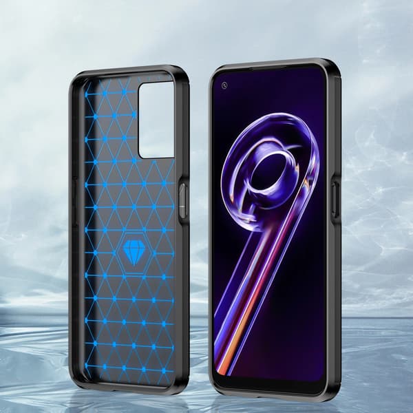 Carbon Case fleksibelt cover til Realme 9 Pro sort