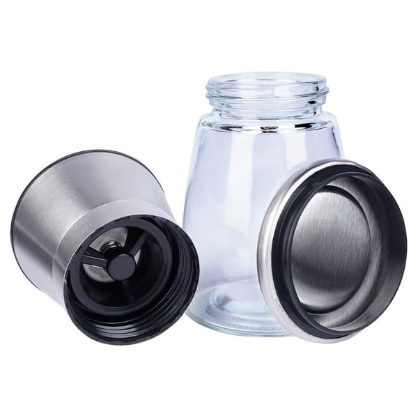 Peppar- och saltkvarn i glas 13,5 cm