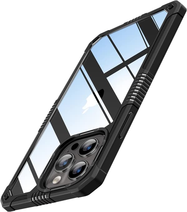 ETUI TIL APPLE IPHONE 13 PRO MAX SORT RAMME HÆRDET GLAS KAMERA