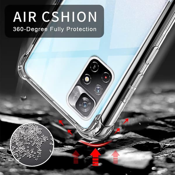 REDMI NOTE 11 MOBILTELEFONCOVER TRANSPARENT + 2X GLAS