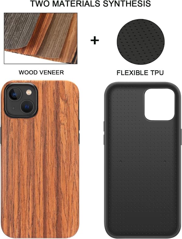 ETUI TIL APPLE IPHONE 14 PLUS ELEGANT TRÆ + HÆRDET GLAS