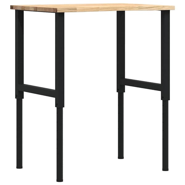 vidaXL arbejdsbord, 80x60x(71,5-98) cm, egetræ
