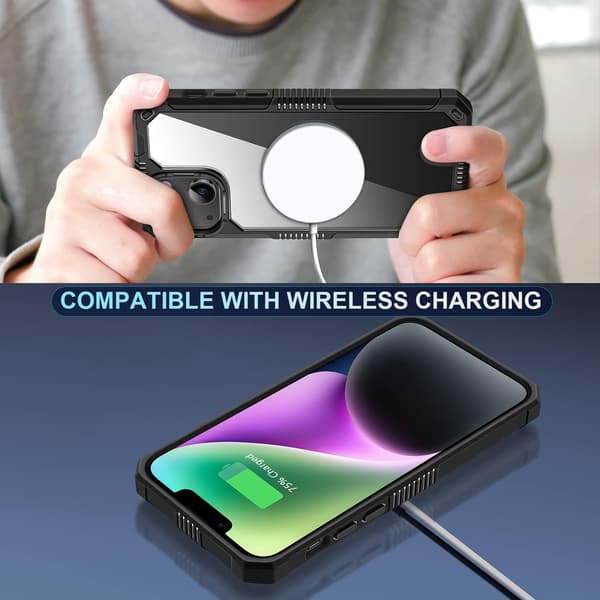 LÄPINÄKYVÄ, VAHVA SUOJA IPHONE 14 PLUS 6.7' MUSTA KEHYS
