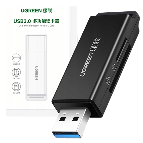 UGREEN CM104 SD/microSD USB 3.0 hukommelseskortlæser (sort)