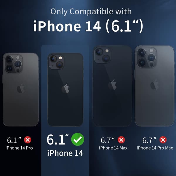 ETUI TIL APPLE IPHONE 14 TRANSPARENT 3X HÆRDET GLAS HOLDBART MASSIVT