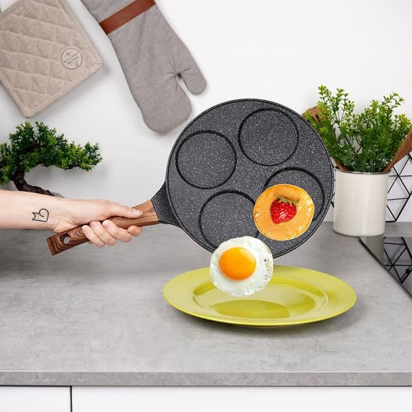 Granitpande til æg 4 huller BLACK&WOOD 26 cm
