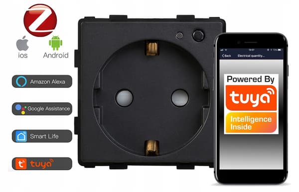 Smart vægstikkontakt ZigBee TUYA RTX SH C