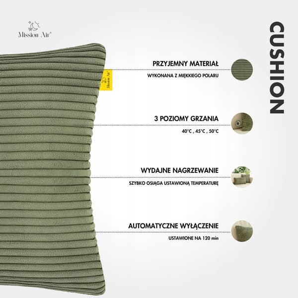 GREEN CUSHION 50X30 sähkölämmitystyyny