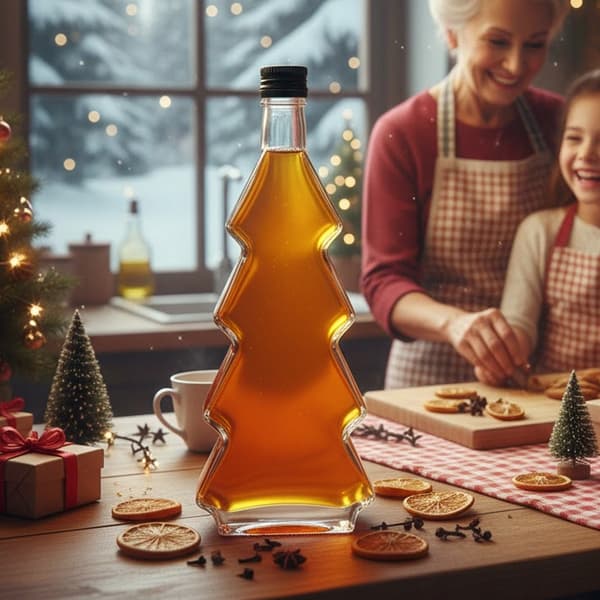 5x julgransflaskor 500ml glasflaskor för likörtinkturer present 0,5l