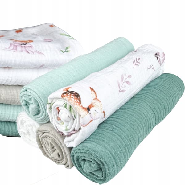 Plumeri Muslin Bleer Sæt med 5 Farver 70x70 cm
