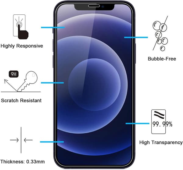 2 st härdat glas för iPhone 12 Mini 5.4' 2020