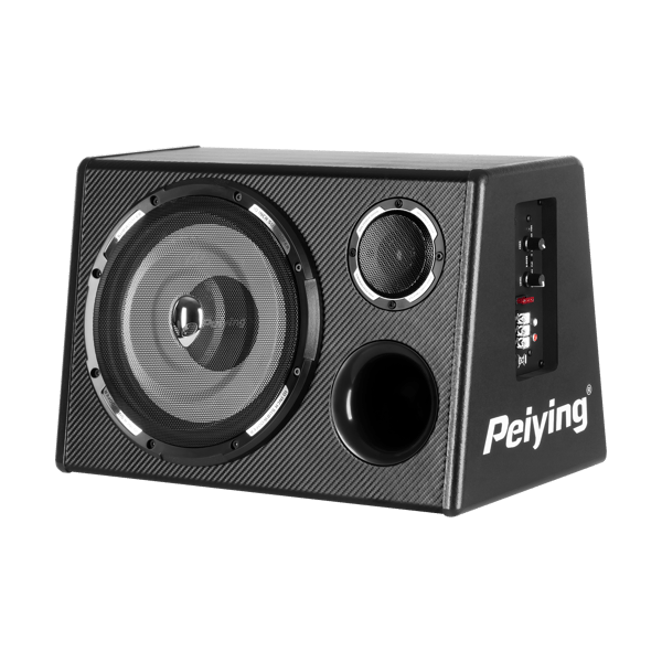 Peiying 10" bilsubwoofer 200 W bastubakabinetskabsluttet undersystem
