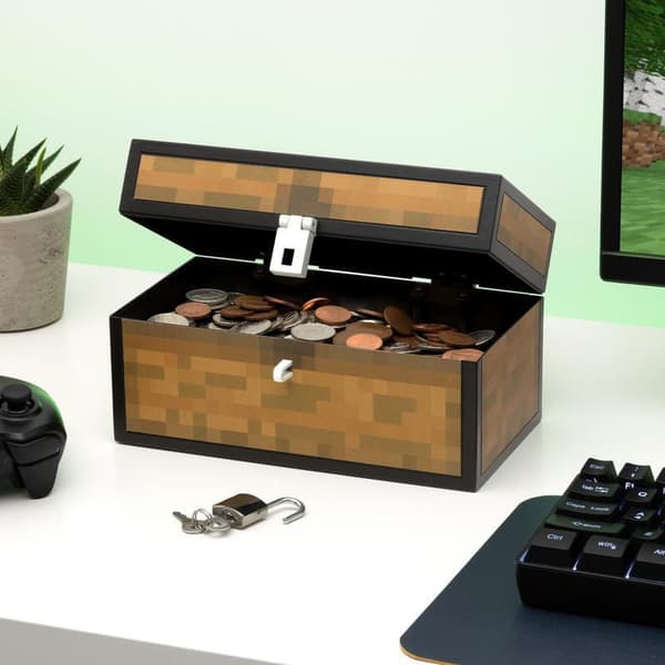 Sparegris Skattekiste med nøgle - Minecraft