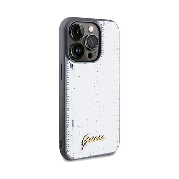 Guess Sequin Script Metal - iPhone 14 Pro-skal (Silver)