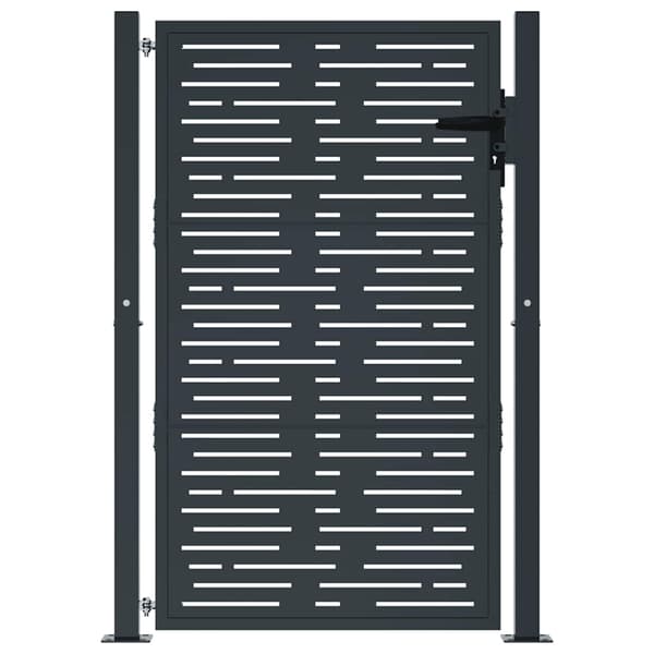 vidaXL Trädgårdsgrind, Antracit, 105x155 cm, Stål, Rektangulär