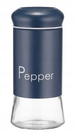 Krydderikrukke i glas 150 ml rustfrit stål marineblå til peber 1 stk.
