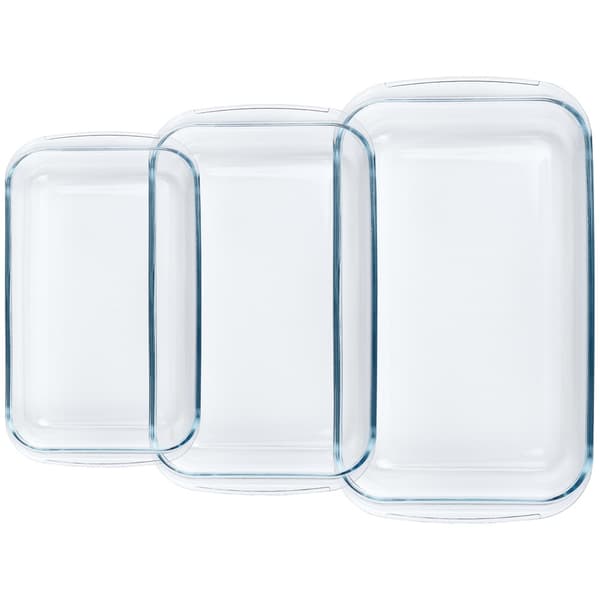 Värmetålig glasbehållare 1,6 / 2,2 / 3 l, 3 st
