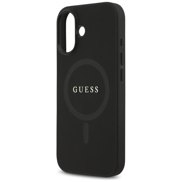 Guess Saffiano Classic Logo MagSafe-etui til iPhone 17, sort