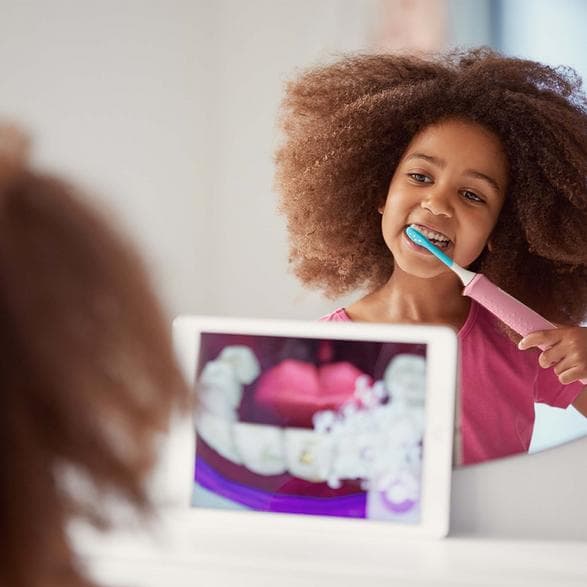 Philips Sonicare HX6352/42 lapsille – Vaaleanpunainen Sonic-hammasharja Bluetoothilla