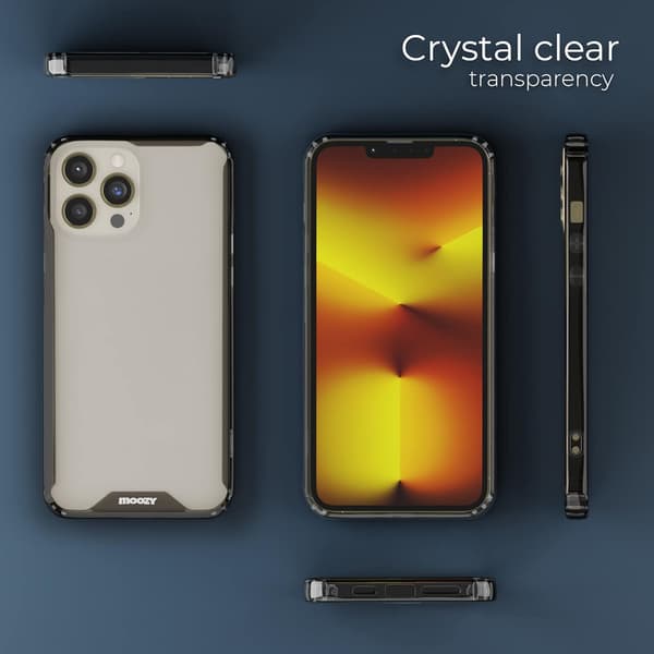 ETUI TIL APPLE IPHONE 13 PRO KLAR SILIKONE BAGSIDER SORT RAMME