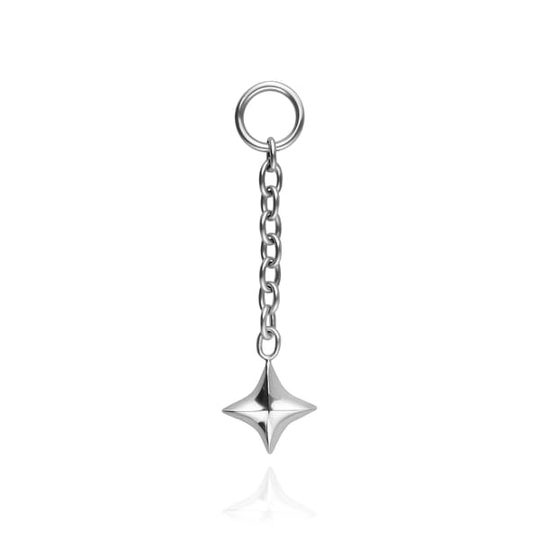 Titanstjärneberlockkedja - silver - D-092 18 mm