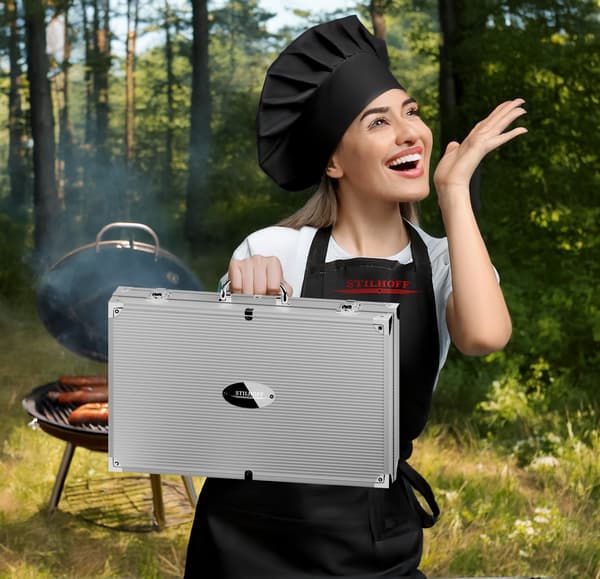 Tilbehørssæt til STILHOFF STRONG GRILL, bestik 28 dele + etui + handske