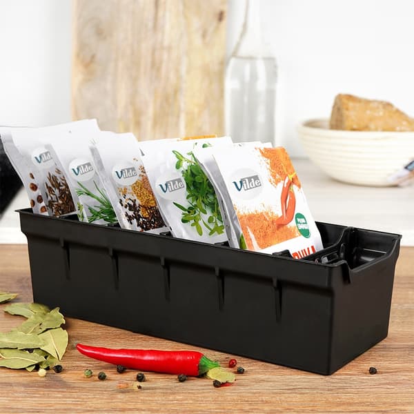 Beholder organizer til krydderier sort 30x13x8 cm 2 stk.