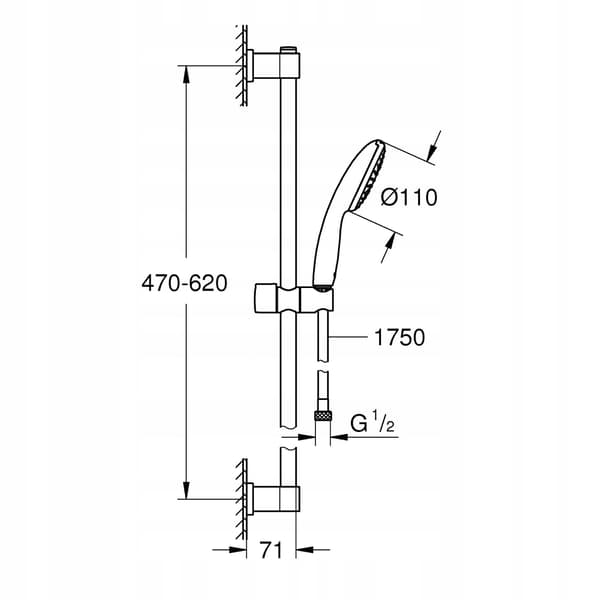 Grohe Vitalio Start 110 I duschset med synligt element