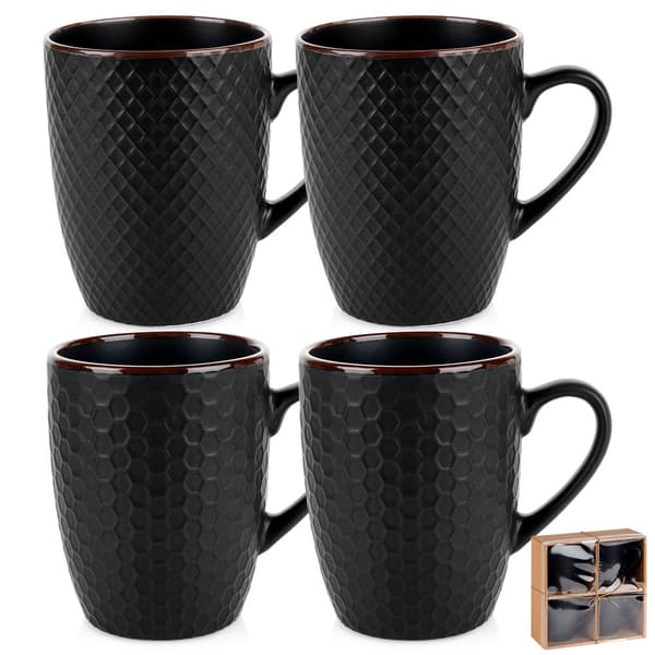 Keramiska koppar svarta 400 ml 4 st
