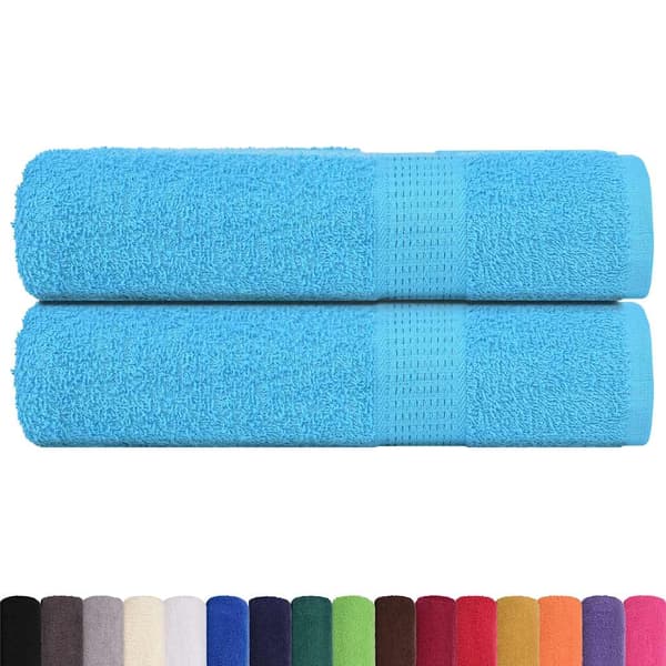 vidaXL Handdukar, 2 st, Turkos, 50x100 cm, 100% bomull