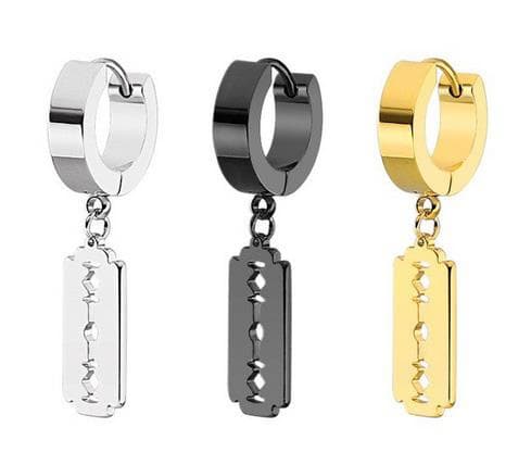 HUGGIE barberbladsørering sort - KH-007
