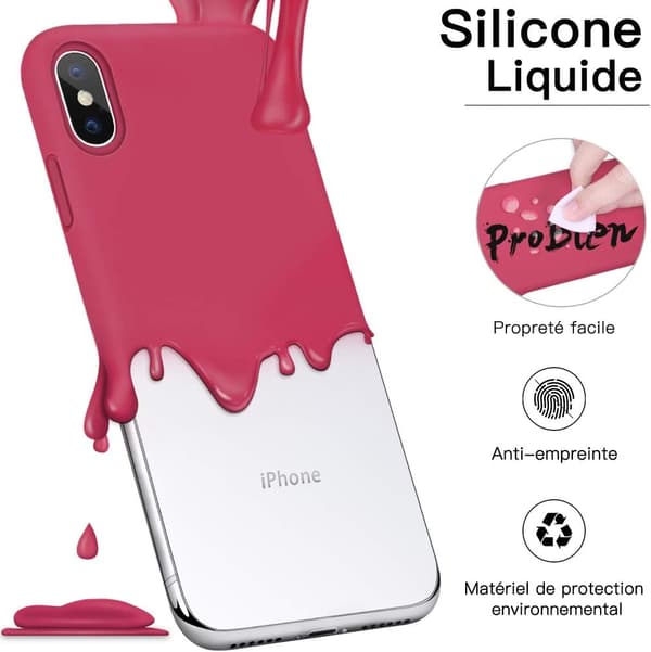 SILIKONEETUGER TIL IPHONE XS/X 5.8' LYSERØD RØD