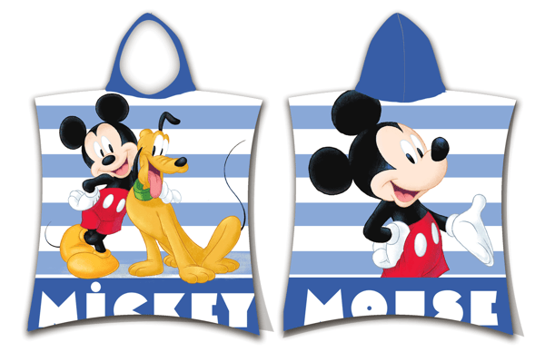 MICKEY BØRNEHÅNDKLÆDE MED HÆTTE PONCHO DISNEY BADEBÆK