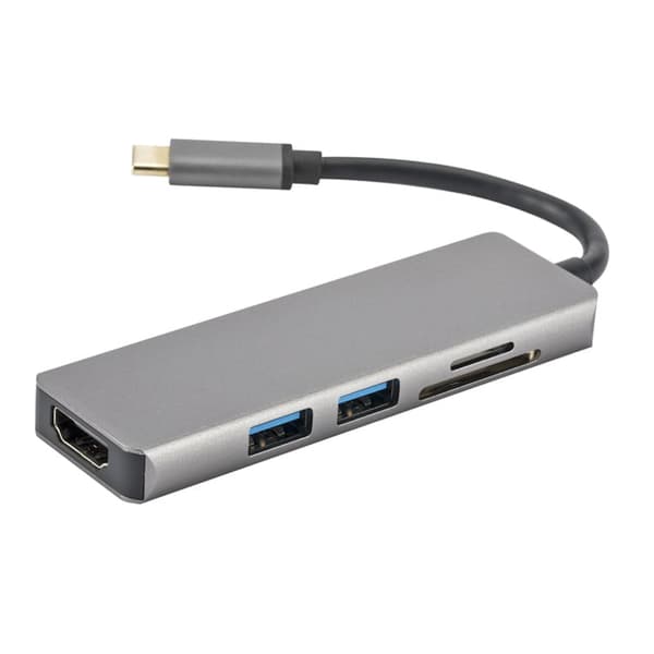 Hub USB-C 3.1 Konverter 2x USB 3.0 HDMI micro SD Kortlæser Adapter